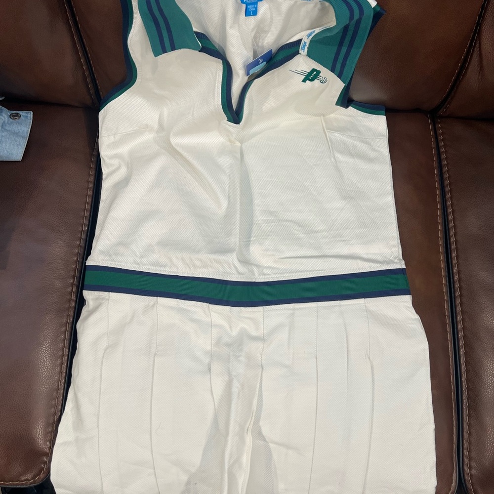 Prince Women's Mini Dress - Cream and Green